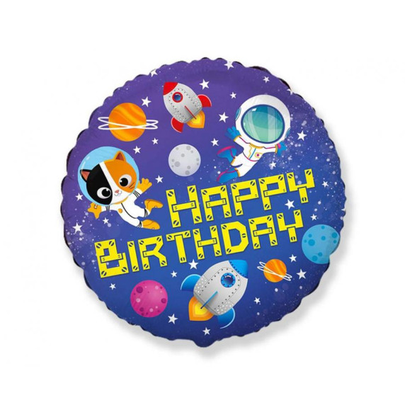 Balon- - Happy Birthday Space - GoDan