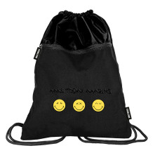 Tornazsák 45x34 cm BEUNIQ Smiley fekete - 