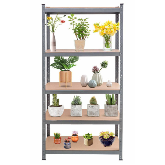 Kovový regál 172 x 75 x 30 cm 5 políc Kynast Silver