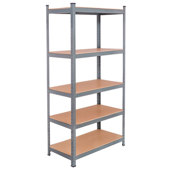Kovový regál 172 x 75 x 30 cm 5 políc Kynast Silver