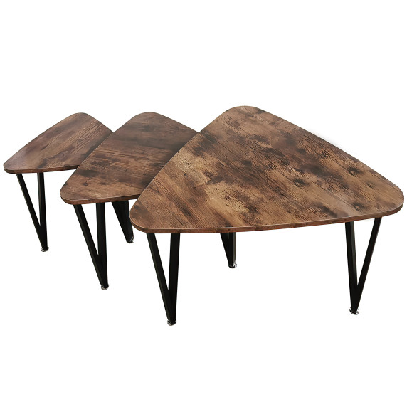 Set măsuță de cafea - 3 bucăți - nuc închis - Aga MR2031