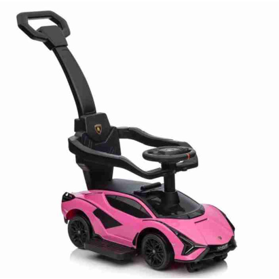 Mașină acționată cu picioarele -Lamborghini QLS-996T Pusher Ride-On Pink - roz