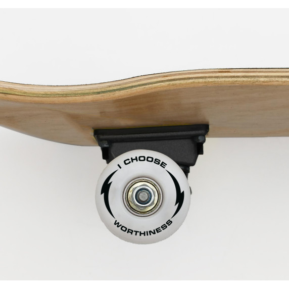 Skateboard din lemn - 79x20x12 cm - BIG WOODEN D100 - Marvel stamps