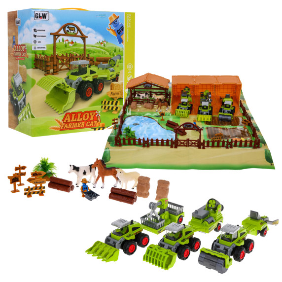 Set fermier pentru copii - fermă și mașini agricole - viața la țară