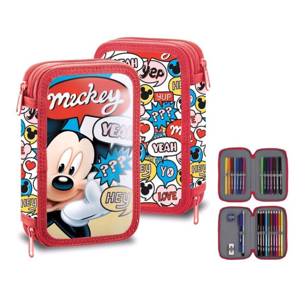 Detský batoh s peračníkom a špirálovým zošitom Kids Licensing - Mickey 