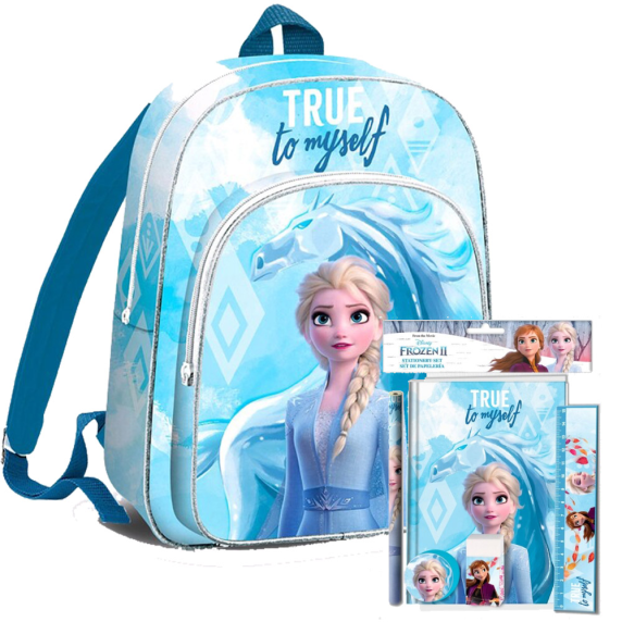 Iskolai szett Kids Licensing Jégvarázs 2021 KÉK - hátizsák füzetkészlettel