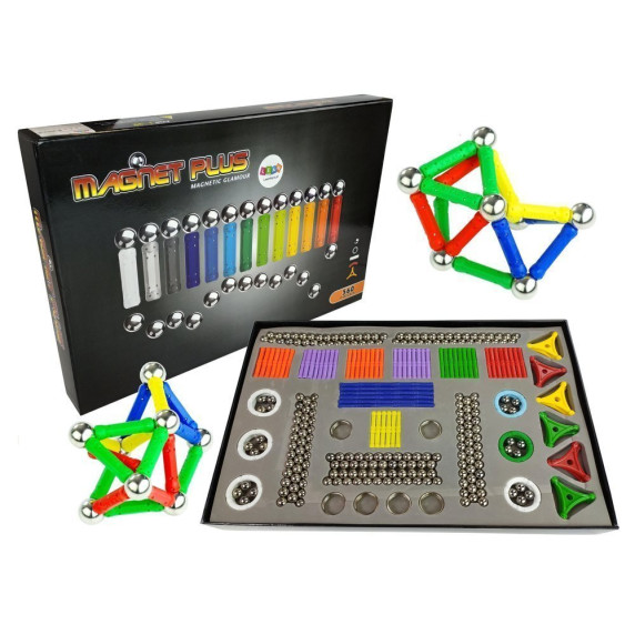 Jucărie de construcție magnetică - MAGNET PLUS 560 elemente