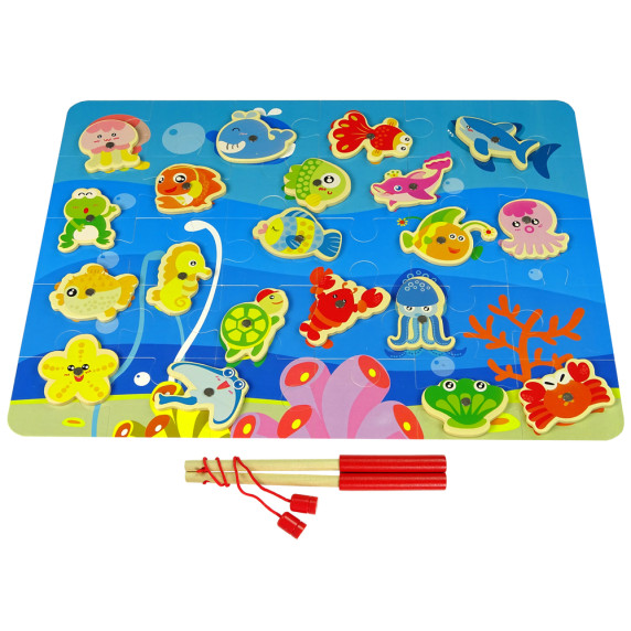 Set de pescuit magnetic și puzzle 2 în 1 