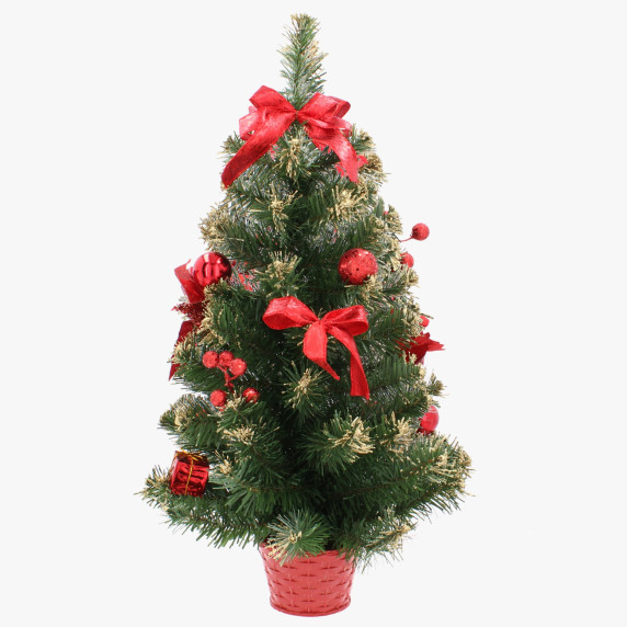 Asztali díszített műfenyő 60 cm Inlea4Fun - Piros