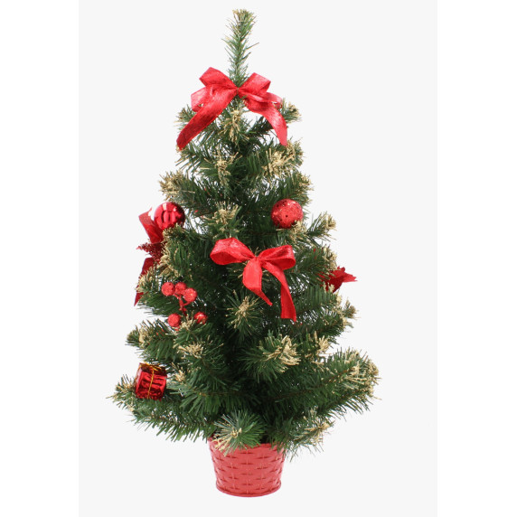 Asztali díszített műfenyő 60 cm Inlea4Fun - Piros