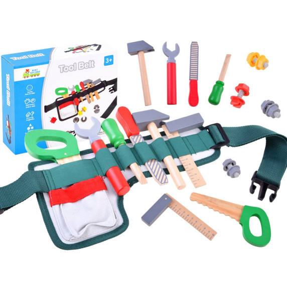 Drevené náradie s opaskom pre deti Inlea4Fun TOOL BELT