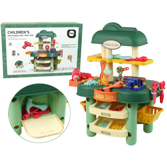 Szerszámos asztal Inlea4Fun TOOL TABLE TOYS - Türkiz