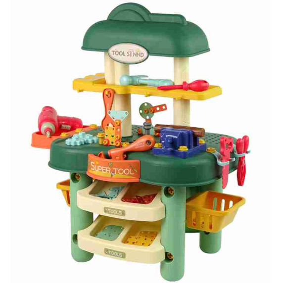 Szerszámos asztal Inlea4Fun TOOL TABLE TOYS - Türkiz