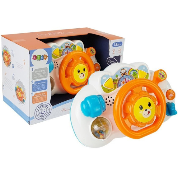 Készségfejlesztő kormány hageffektusokkal Inlea4Fun PUZZLE STEERING WHEEL 