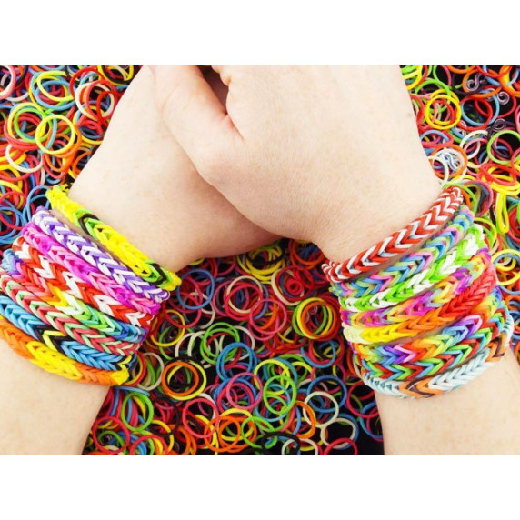 Gumi karkötő készítő készlet 600 db gumi Inlea4Fun LOOM BAND