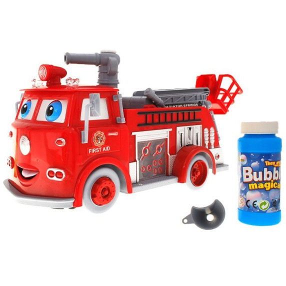Buborékfújó tűzoltóautó fény- és hanghatásokkal Inlea4Fun PUMPER