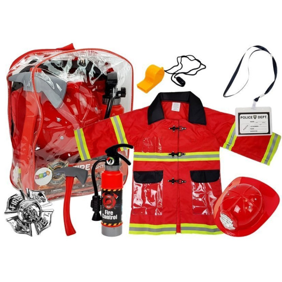 Costum pompier pentru copii cu accesorii -Inlea4Fun FIRE FIGHTING