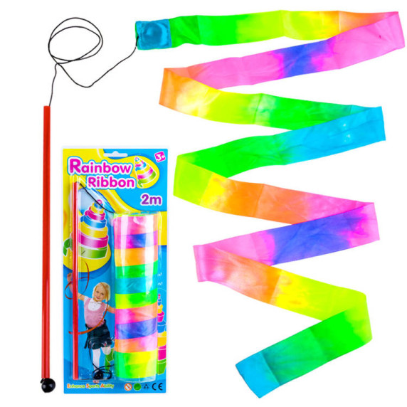 Játék gimnasztiaki szalag Inlea4Fun RAINBOW RIBBON