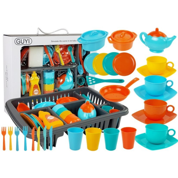 Set ustensile bucătărie cu tavă de picurare - Inlea4Fun PLAY HOUSE TABLEWARE