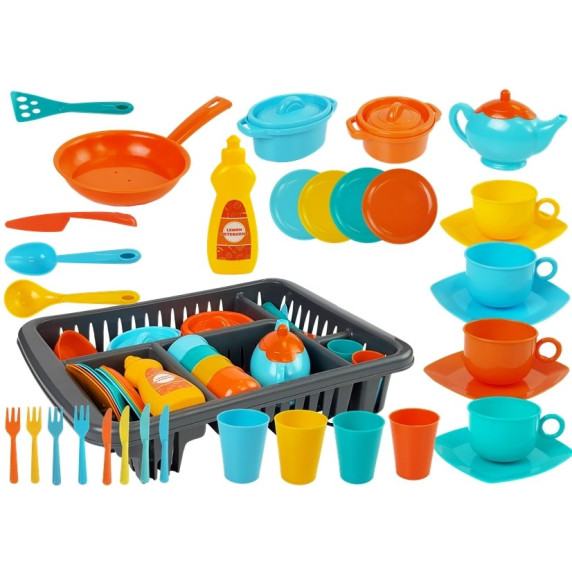 Set ustensile bucătărie cu tavă de picurare - Inlea4Fun PLAY HOUSE TABLEWARE