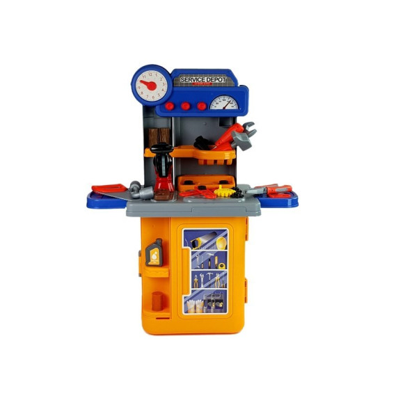 Detská dielňa v kufríku Inlea4Fun MOBILE TOOL TABLE - oranžová/sivá