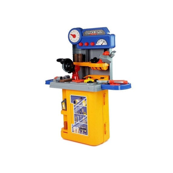 Detská dielňa v kufríku Inlea4Fun MOBILE TOOL TABLE - oranžová/sivá
