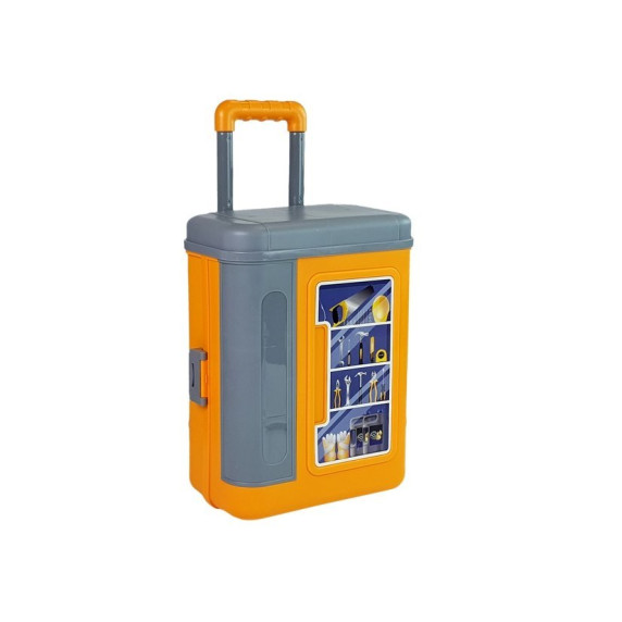 Detská dielňa v kufríku Inlea4Fun MOBILE TOOL TABLE - oranžová/sivá