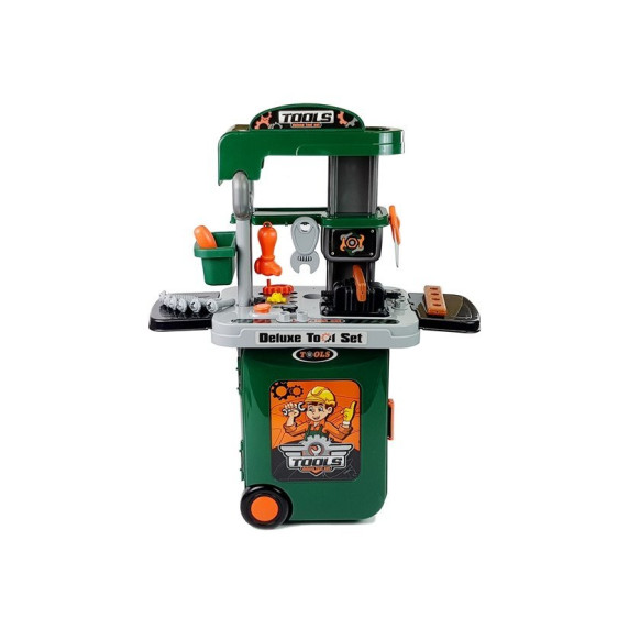 Detská dielňa v kufríku Inlea4Fun DELUXE TOOL - tmavozelená