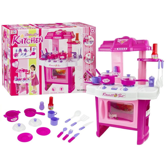 Bucătărie pentru copii din plastic cu 22 accesorii - Inlea4Fun