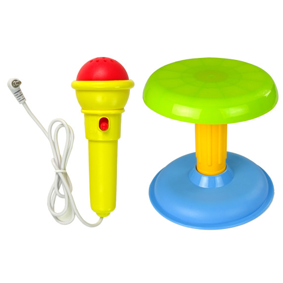 Detské klávesy s mikrofónom a stoličkou Inlea4Fun MUSICAL KEYBORD - modré