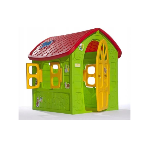 Căsuță de joacă pentru copii - Inlea4Fun My First Playhouse 5075 - verde/roșu