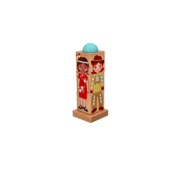Joc de dezvoltare a abilităților, puzzle rotativ - ADAM TOYS Children of the World 