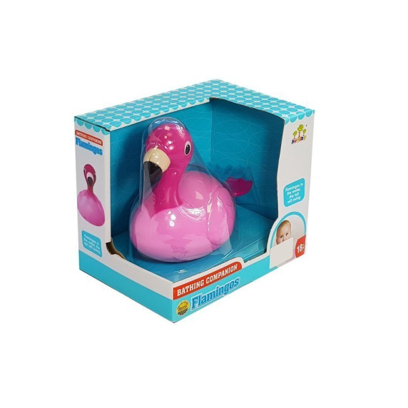 Hračka do kúpeľa Inlea4Fun BATHING COMPANION - plameniak