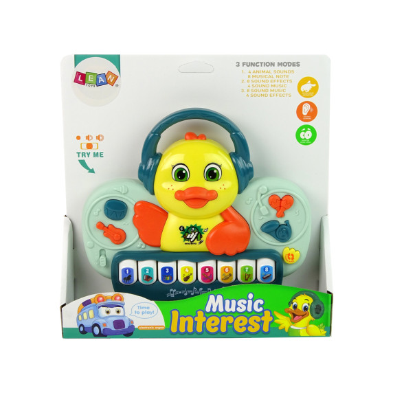 Detský hudobný klavír Inlea4Fun MUSIC INTEREST - kačička