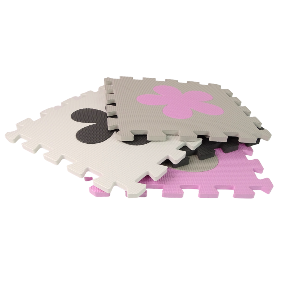 Habszivacs szőnyeg puzzle 25 darabos Inlea4Fun - fekete, rózsaszín