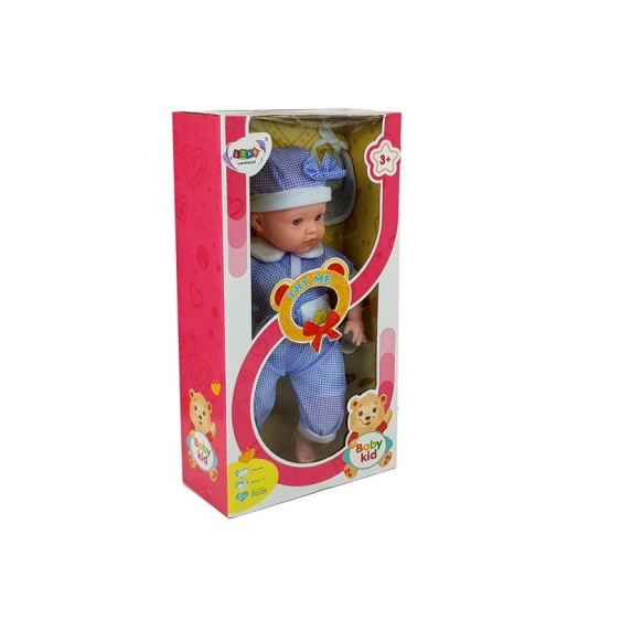 Păpușă bebe 45 cm cu efecte sonore Baby Kid, Inlea4Fun albastru