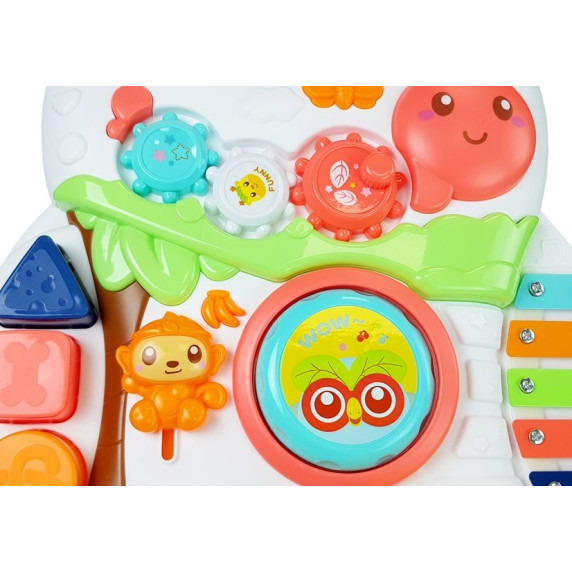 Készségfejlesztő járássegítő interaktív mikrofonnal Inlea4Fun BABY WALKER - fehér/türkiz