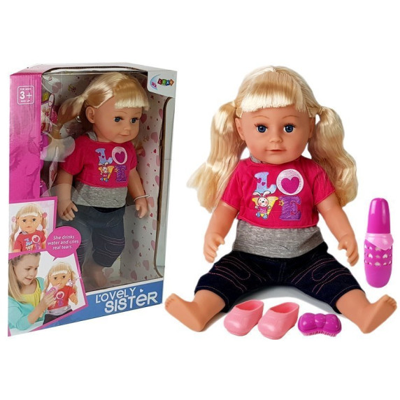 Păpusă interactivă cu accesorii - 45 cm - Inlea4Fun LOVELY SISTER