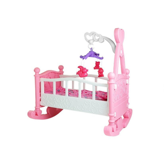 Játékbölcső babáknak Inlea4Fun BABY BED - rózsaszín