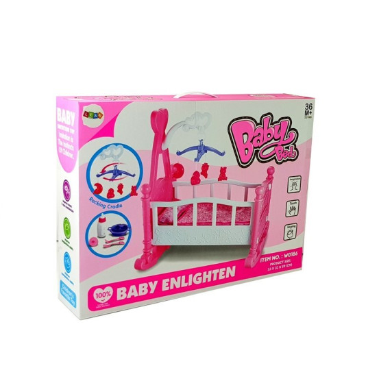Játékbölcső babáknak Inlea4Fun BABY BED - rózsaszín