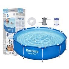 Piscină cu filtru de hârtie - 305x76 cm - BESTWAY 56679 Steel Pro - 