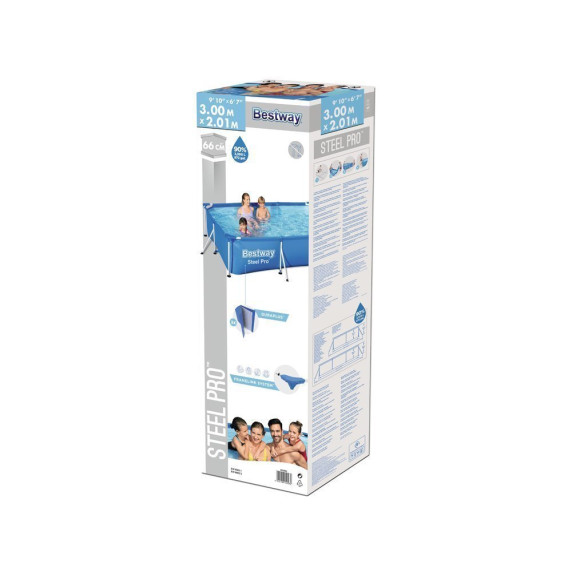 Medence 300x201x66 cm BESTWAY 56404 Steel Pro 