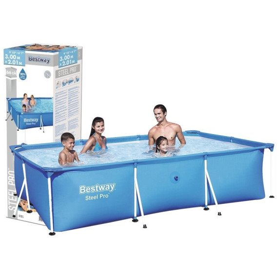 Medence 300x201x66 cm BESTWAY 56404 Steel Pro 