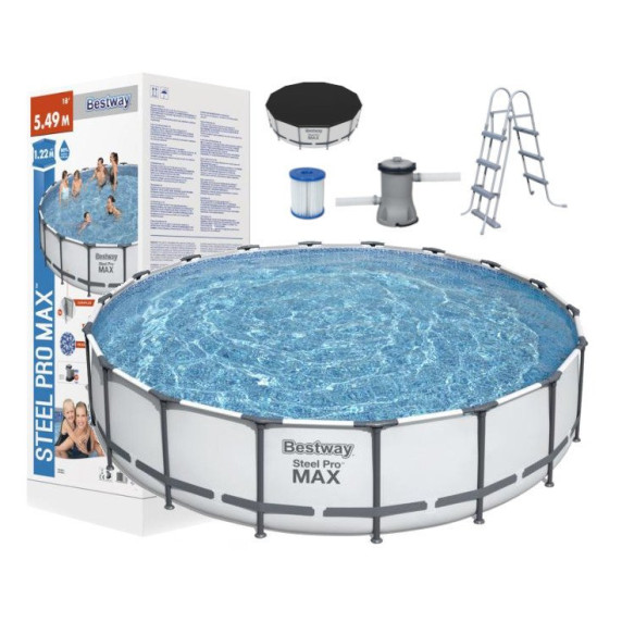 Rodinný bazén 549 x 122 cm + kartušová filtrácia a schodíky BESTWAY Steel Pro Frame 56462