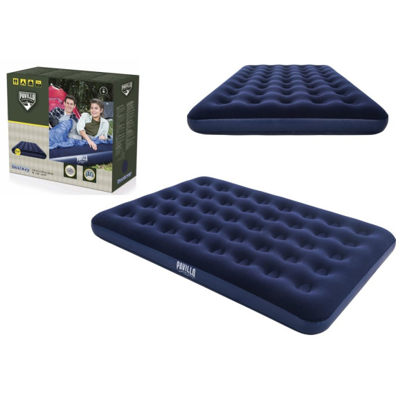 Felfújható kétszemélyes velúr matrac vendégágy 191x137x22 cm BESTWAY 67002