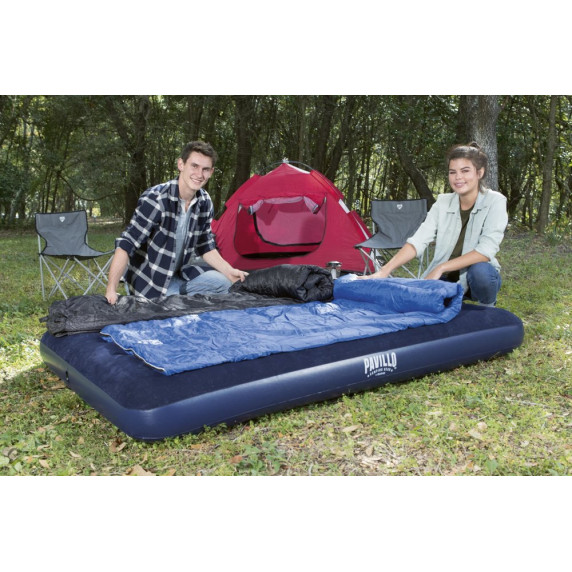 Felfújható kétszemélyes velúr matrac vendégágy 191x137x22 cm BESTWAY 67002