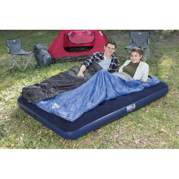 Felfújható kétszemélyes velúr matrac vendégágy 191x137x22 cm BESTWAY 67002
