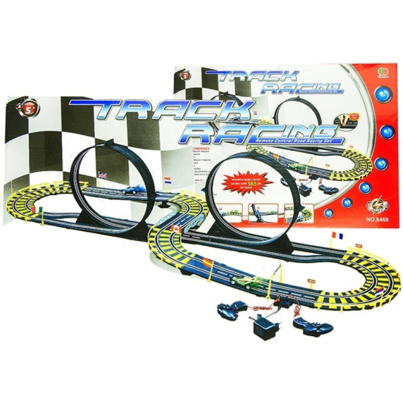 Set pistă cu 2 mașinuțe, 565 cm Track Racing