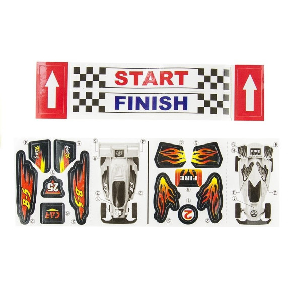 Set pistă cu 2 mașinuțe, 565 cm Track Racing