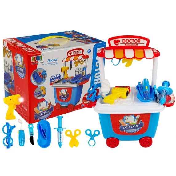 Orvosi játékszett gurulós kocsival Inlea4Fun DOCTOR SET 